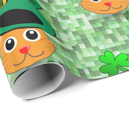St. Patrick's Day Wrapping Paper Cat Cadeaupapier (Rol Hoek)