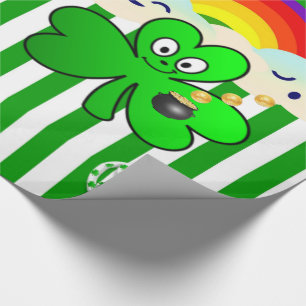 St. Patrick's Day Wrapping Paper Clover Cadeaupapier
