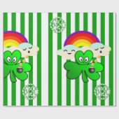 St. Patrick's Day Wrapping Paper Clover Cadeaupapier (Vlak)
