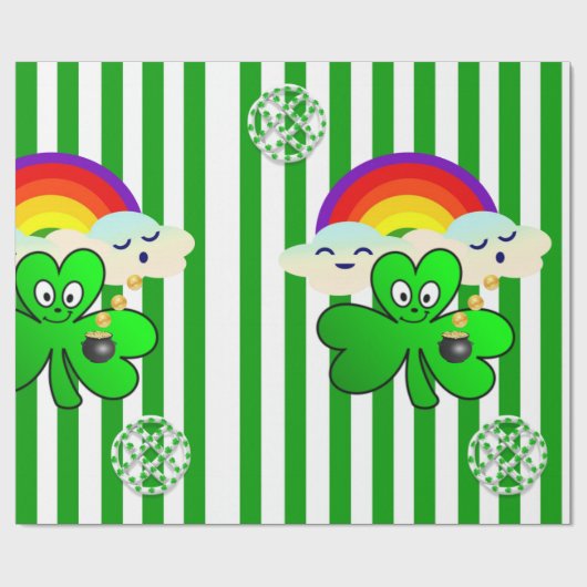 St. Patrick's Day Wrapping Paper Clover Cadeaupapier (Vlak)