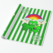 St. Patrick's Day Wrapping Paper Clover Cadeaupapier (Uitgerold)