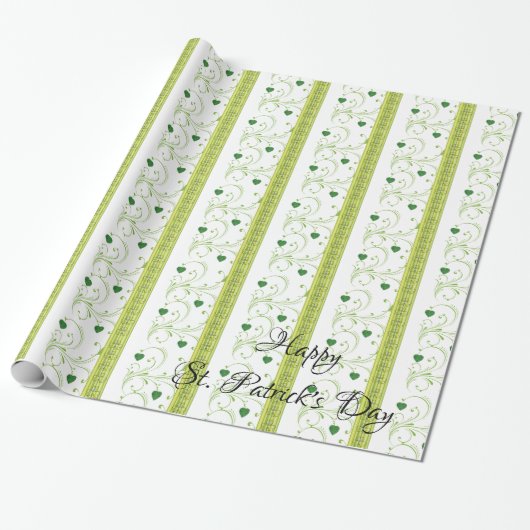 St. Patrick's Day Wrapping Paper Clover Cadeaupapier (Uitgerold)