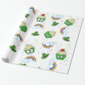St. Patrick's Day Wrapping Paper Cupcake Rainbow Cadeaupapier (Uitgerold)