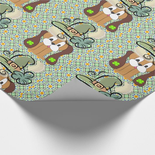 St. Patrick's Day Wrapping Paper Dog Cadeaupapier (Hoek)