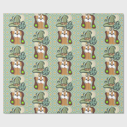 St. Patrick's Day Wrapping Paper Dog Cadeaupapier (Vlak)