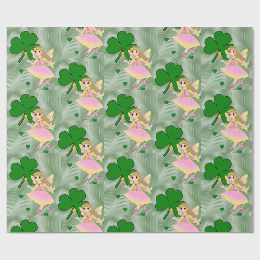 St. Patrick's Day Wrapping Paper Fairy Cadeaupapier (Vlak)
