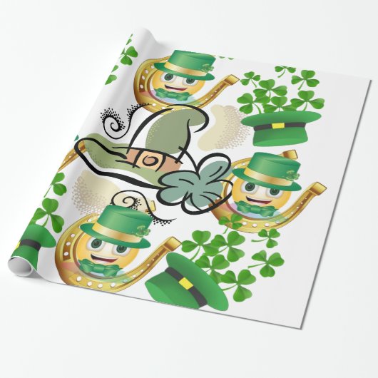 St. Patrick's Day Wrapping Paper Hoefijzer Cadeaupapier (Uitgerold)