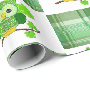 St. Patrick's Day Wrapping Paper Owl Cadeaupapier