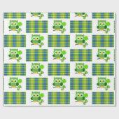 St. Patrick's Day Wrapping Paper Owl Cadeaupapier (Vlak)