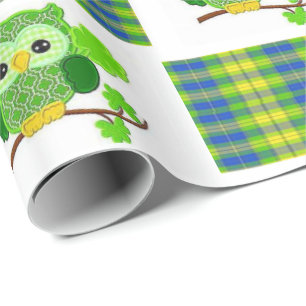 St. Patrick's Day Wrapping Paper Owl Cadeaupapier