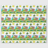 St. Patrick's Day Wrapping Paper Penguin Cadeaupapier (Vlak)