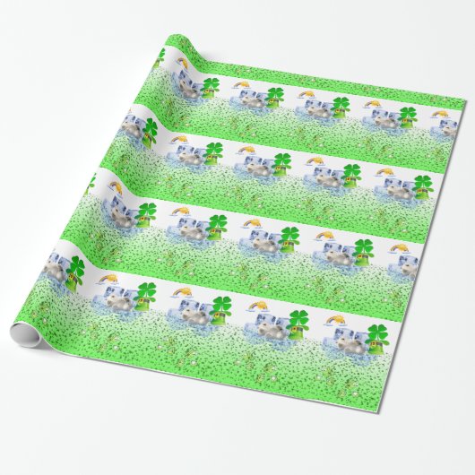 St. Patrick's Day Wrapping Paper Polar Beer Cadeaupapier (Uitgerold)
