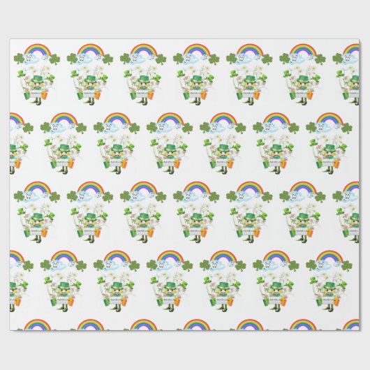 St. Patrick's Day Wrapping Paper Rainbow Cadeaupapier (Vlak)