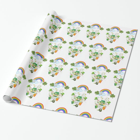 St. Patrick's Day Wrapping Paper Rainbow Cadeaupapier (Uitgerold)