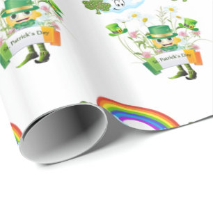 St. Patrick's Day Wrapping Paper Rainbow Cadeaupapier