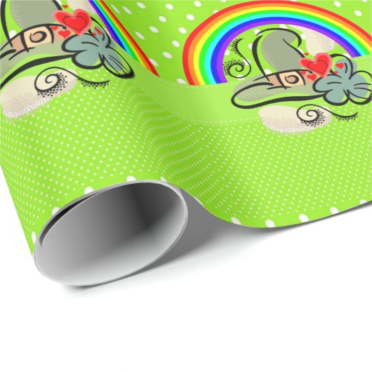 St. Patrick's Day Wrapping Paper Rainbow Cadeaupapier (Rol Hoek)
