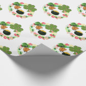 St. Patrick's Day Wrapping Paper Teddy Bear Cadeaupapier (Hoek)