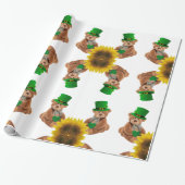 St. Patrick's Day Wrapping Paper Teddy Bear Cadeaupapier (Uitgerold)