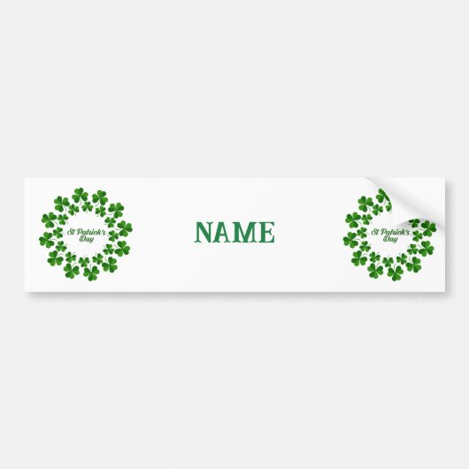 St Patrick's Day Wreath Thunder_Cove Bumpersticker (Voorkant)