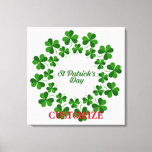 St Patrick's Day Wreath Thunder_Cove Canvas Afdruk (Voorkant)