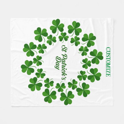 St Patrick's Day Wreath Thunder_Cove Fleece Deken (Voorkant (Horizontaal))