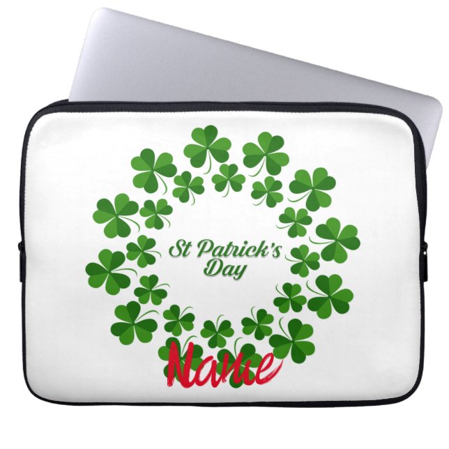 St Patrick's Day Wreath Thunder_Cove Laptop Sleeve (Voorkant)