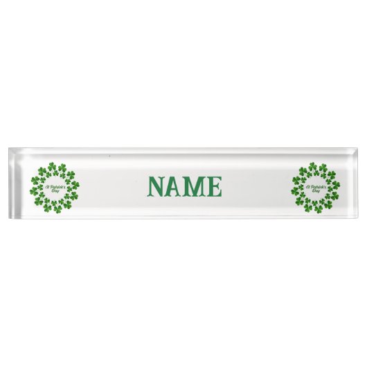 St Patrick's Day Wreath Thunder_Cove Naambordje (Voorkant)