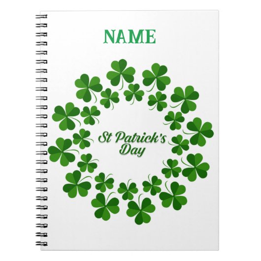 St Patrick's Day Wreath Thunder_Cove Notitieboek (Voorkant)
