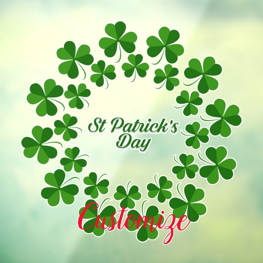 St Patrick's Day Wreath Thunder_Cove Raamsticker (Vel 3)