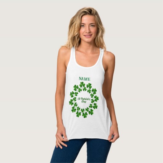 St Patrick's Day Wreath Thunder_Cove Tanktop (Volledige Voorkant)