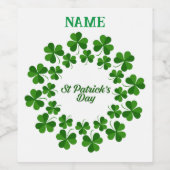 St Patrick's Day Wreath Thunder_Cove Wijn Etiket (Enkel label)