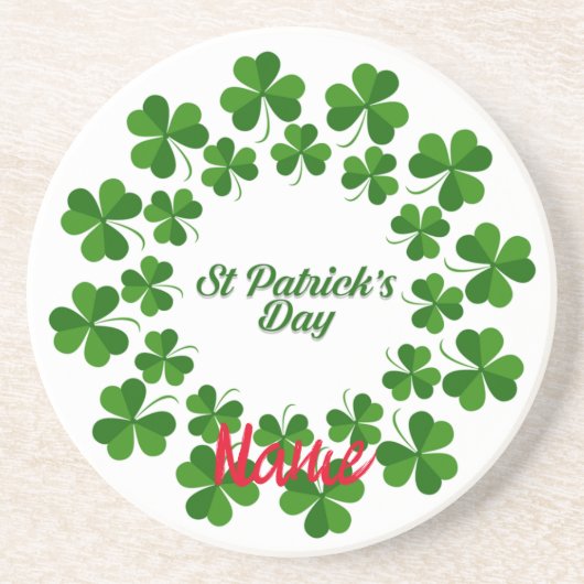 St Patrick's Day Wreath Thunder_Cove Zandsteen Onderzetter (Voorkant)