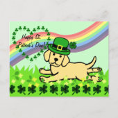St. Patrick's Day Yellow Lab Baby Briefkaart (Voorkant)