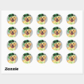 St. Patrick's Day Yellow Lab Classic Round Sticker (Vel)