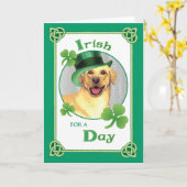 St. Patrick's Day Yellow Lab Kaart (Gele Bloem)