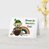 St. Patrick's Day Yellow Lab Rainbow Kaart (Gele Bloem)