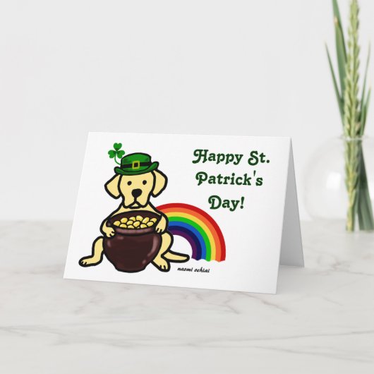 St. Patrick's Day Yellow Lab Rainbow Kaart (Voorkant)