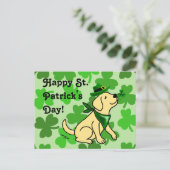 St. Patrick's Day Yellow Labrador Briefkaart (Staand voorkant)