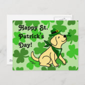 St. Patrick's Day Yellow Labrador Briefkaart (Voorkant / Achterkant)