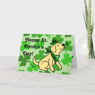 St. Patrick's Day Yellow Labrador Kaart