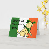 St. Patrick's Day Yellow Labrador Kaart (Gele Bloem)