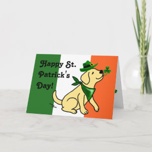 St. Patrick's Day Yellow Labrador Kaart