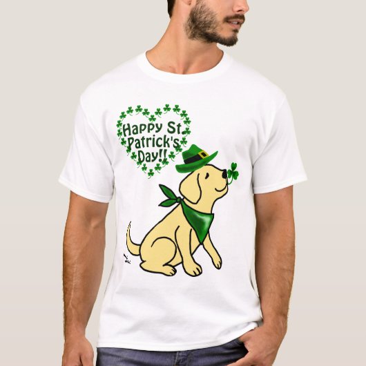 St. Patrick's Day Yellow Labrador T-shirt (Voorkant)