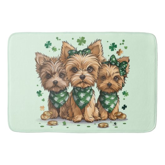 St. Patrick's Day Yorkshire Terriër Honden Badmat (Voorkant)