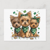 St. Patrick's Day Yorkshire Terriër Honden Briefkaart (Voorkant)
