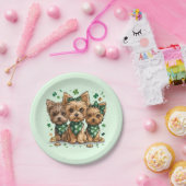 St. Patrick's Day Yorkshire Terriër Honden Papieren Bordje (Feest)