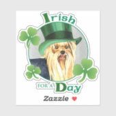 St. Patrick's Day Yorkshire Terrier Vinyl Sticker (Vel)