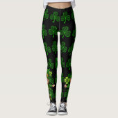 St. Patrick's Day Your Lucky Day Green Shamrocks Leggings (Voorkant)