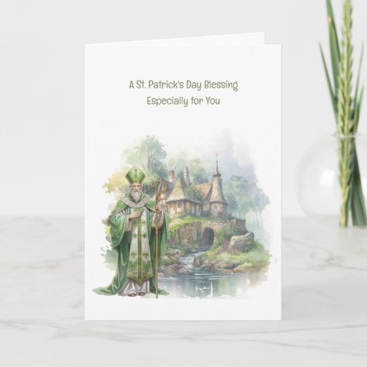 St. Patrick's Day Zegen Rozen Keltisch Kruis Kaart (Voorkant)