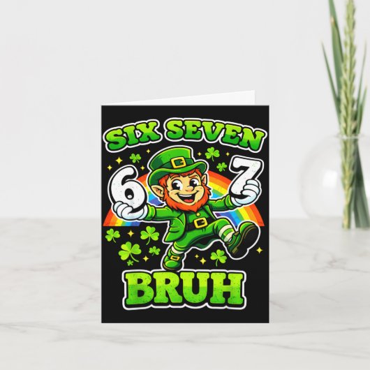 St. Patrick's Day zes zeven meme 6 7 bruh Kaart (Voorkant)